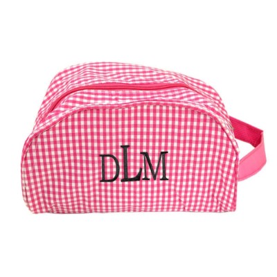 181019 - PINK/WHITE GINGHAM COSMETIC BAG